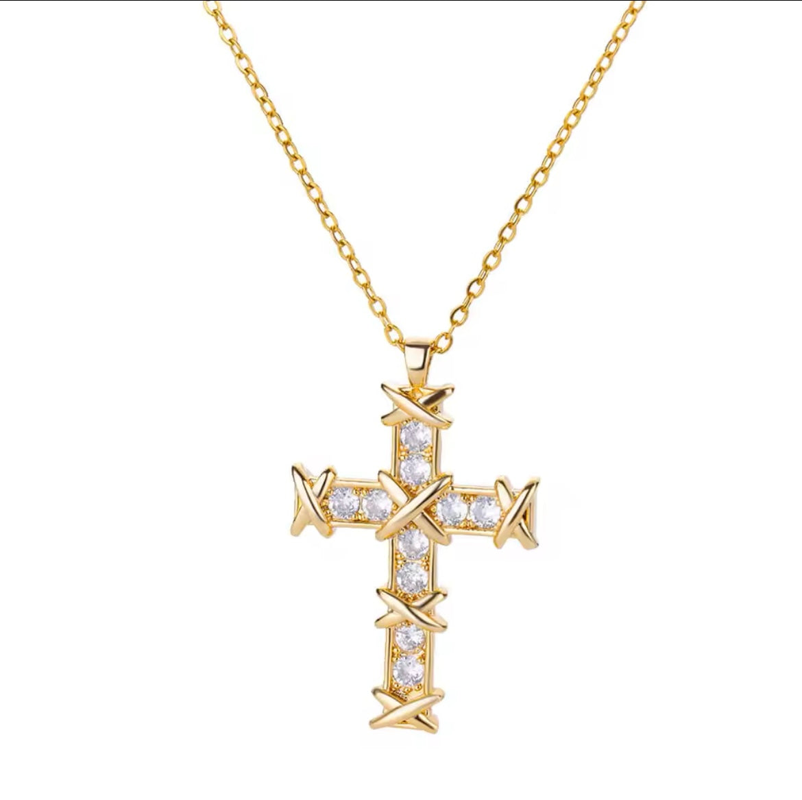 Merentier Crown of Thorns Cross Pendants – Gold & Silver