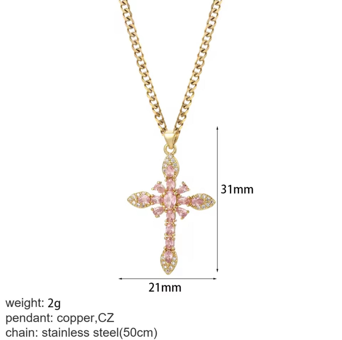 Merentier Rosé Grace Cross Pendant