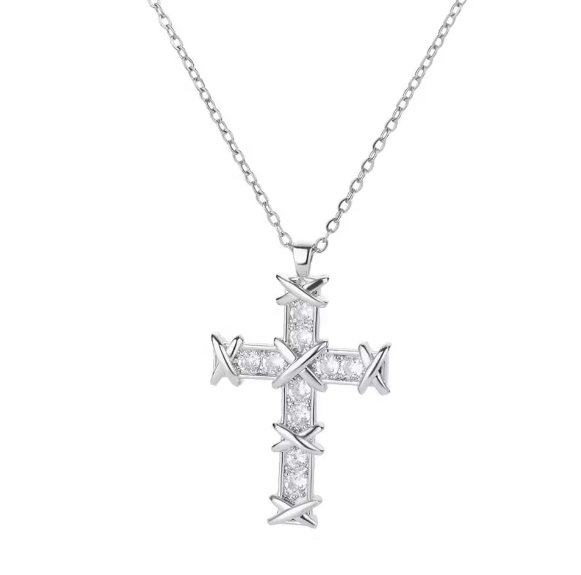 Merentier Crown of Thorns Cross Pendants – Gold & Silver